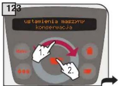 123 ustawienia maszyny konszerwacja 1. 2.