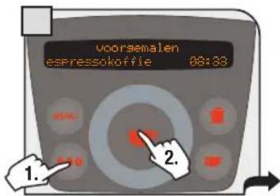 Vooraemalen espressokoffie 08:33 1. 2.