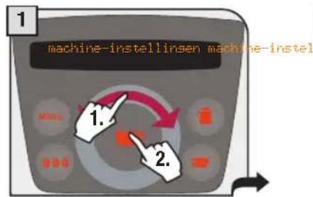 machine-instellinsen machine-instel 1. 2.