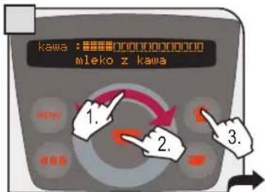 kawa : mleko z kawa 1. 2. 3.