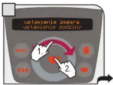 ustawienie zesara ustawienie sodziny 1. 2.