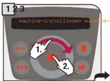 machine-instellinsen machine- 1. 2.
