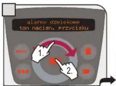 alarmy dzwiekowe ton nacisn. przycisku 1. 2.