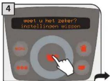 weet u het zeker? instellingen wissen