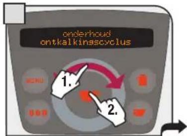 onderhoud ontkalkinascyclus 1. 2.