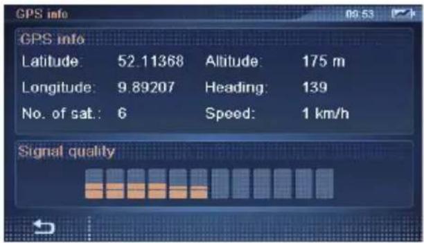 BLAUPUNKT TravelPilot 500 - GPS-info weergeven - 9