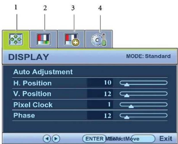 BENQ VW2420 - Main menu mode - 1