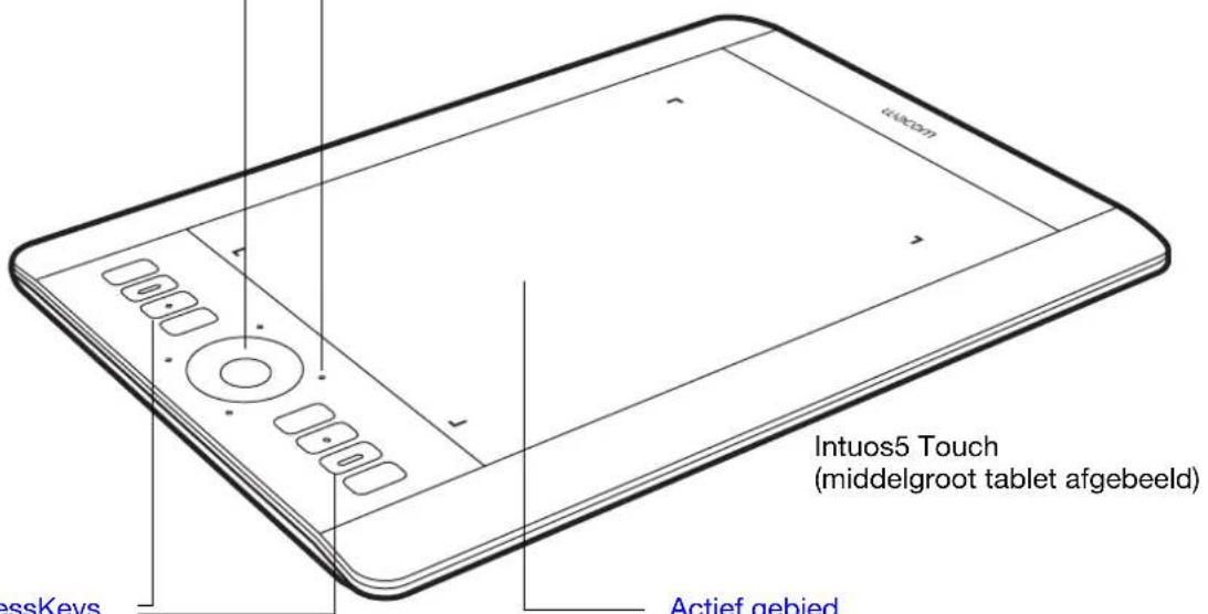 Intuos5 Touch (middelgroot tablet afgebeeld) Actief gebied
