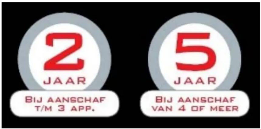 2 JAAR BIJ AANSCHAFT/M 3 APP. 5 JAAR BIJ AANSCHAFTVAN 4 OF MEER