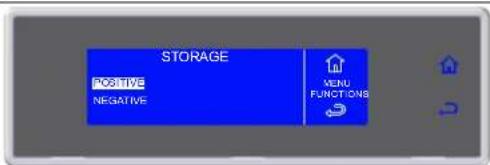 STORAGE POSITIVE NEGATIVE MENU FUNCTIONS
