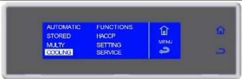 AUTOMATISCHE FUNCTIES OPSLAG HACCP MULTY INSTELLING KOELSERVICE MENU
