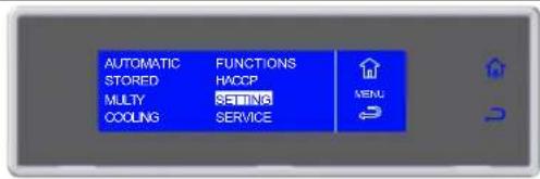 AUTOMATISCHE FUNCTIES OPSLAG HACCP MULTY INSTELLING KOELSERVICE MENU