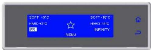 SOFT +3°C HARD +3°C FR MENU SOFT -18°C HARD -18°C INFINITY