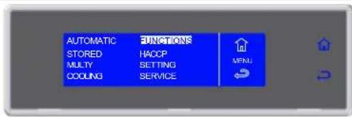 AUTOMATIC FUNCTIONS STORED HACCP MULTY SETTING COOLING SERVICE MENU