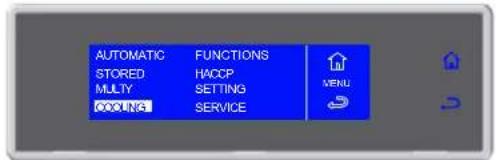AUTOMATISCHE FUNCTIES OPSLAG HACCP MULTY INSTELLING KOELSERVICE MENU