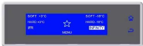 SOFT +3°C HARD +3°C IFR MENU SOFT -18°C HARD -18°C INFN TY