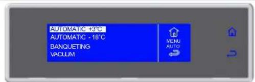 AUTOMATISCH +3°C AUTOMATISCH -18°C BANQUETING VACUUM MENU AUTO