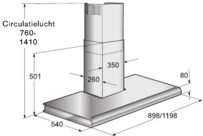 Circulatielucht 760- 1410 501 350 260 80 540 898/1198