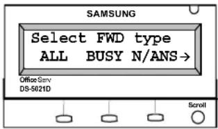 SAMSUNG Select FWD type ALL BUSY N/ANS→ Office Serv DS-5021D Scroll
