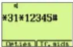 *31*12345# Options If, nick