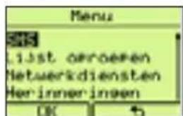 Menu S15 List of otheren Netwerkdensten Her inneringen