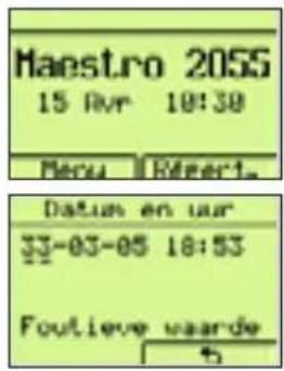 Maestro 2055 15 Rvr 19:38 Meru | Meer1. Datum en uur 33-03-05 18:53 Foutieve waarde 5