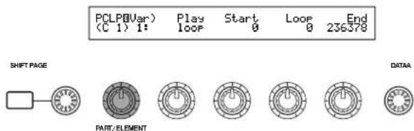 PCLP0(Var) (C 1) 1: Play loop Start 0 Loop End 236378 SHIFT PAGE PART/ELEMENT DATAA