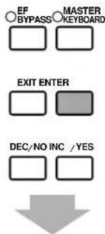 EF BYPASS ○ MASTER KEYBOARD EXIT ENTER DEC/NO INC / YES
