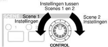 graph TD A["SCENE"] --> B["Instellingen 1"] B --> C["Control"] D["SCENE"] --> E["Instellingen 2"] E --> F["Control"]