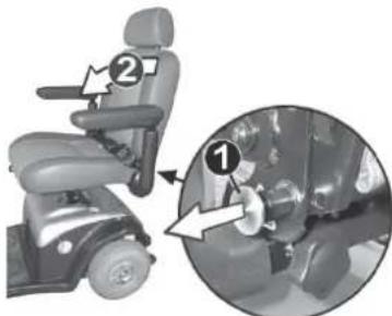 KYMCO Maxi XLS - De achterleuning naar voren kantelen - 1