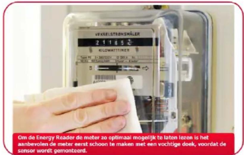 VEKSELSTROMSMÄLER 2 1 1 6 5 2 KULOWATTTIMER Type AF 1-340/2017 12 (MVA. No. 50 Hz 987 mmol/min 3 Solar - Elader) Om de Energy Reader de meter zo optimaal mogelijk te laten lezen is het aanbevolen de meter eerst schoon te maken met een vochtige doek, voordat de sensor wordt gemonteerd.