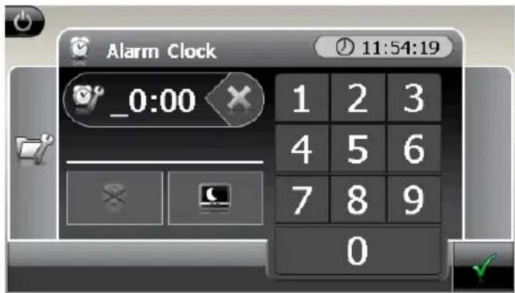 Alarm Clock 11:54:19 _0:00 1 2 3 4 5 6 7 8 9 0