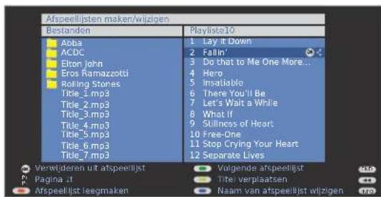 Afspeellijsten maken/wijzigen Bestanden Playlistki10 Abba 1 Lay It Down ACDC 2 Fallin' Elton John 3 Do that to Me One More... Eros Ramazzotti 4 Hero Rolling Stones 5 Insatiable Title_1.mp3 6 There You'll Be Title_2.mp3 7 Let's Wait a While Title_3.mp3 8 What if Title_4.mp3 9 Sullness of Heart Title_5.mp3 10 Free-One Title_6.mp3 11 Stop Crying Your Heart Title_7.mp3 12 Separate Lives Verwijderen uit afspeellijst Vorgende afspeellijst Pagina.it Titei verplaatsen Afspeellijst leegmaken Naam van afspeellijst wijzigen