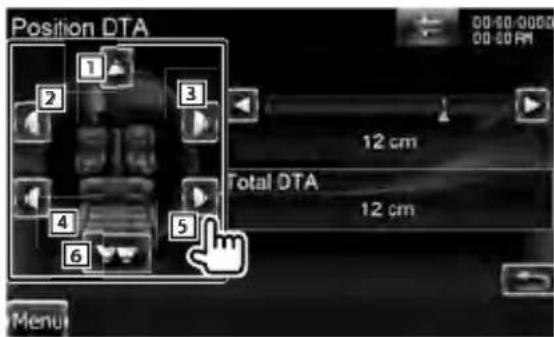 Position DTA 1 2 3 4 5 6 12 cm Total DTA 12 cm Menu