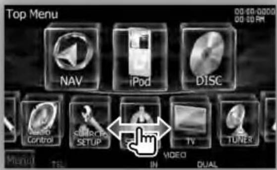 Top Menu NAV iPod DISC Audio Control SUPPORT SETUP TV TUNER IN VIDEO DUAL