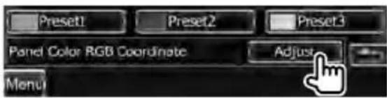 Preset1 Preset2 Preset3 Panel Color RGB Coordinate Adjust Menu