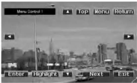 Menu Control 1 Top Menu Return Enter Highlight Next Exit