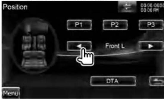 Position P1 P2 P3 Front L DTA Menu