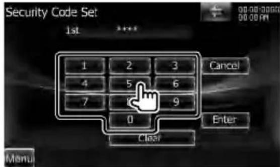 KENWOOD DXN7260BT - Voer een beveiligingscode in - 1