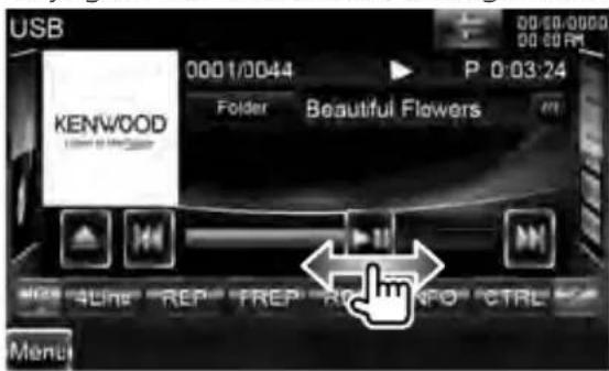 USB 0001/0044 P 0:03:24 Folder Beautiful Flowers KENWOOD MENU REP FREP INFO CTRC Menu