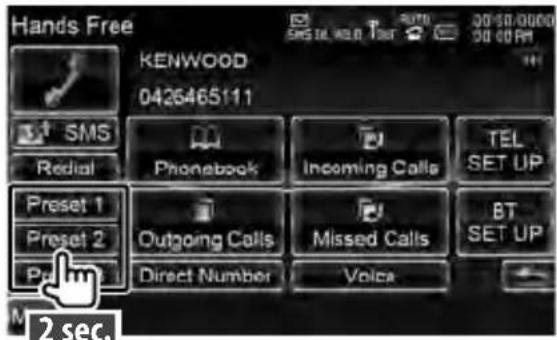 KENWOOD DXN9260BT - Selecteer het te registreren voorkeurnummer - 1