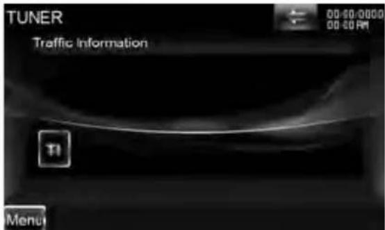 TUNER Traffic Information 00:00:0000 00:00 PM TI Menu