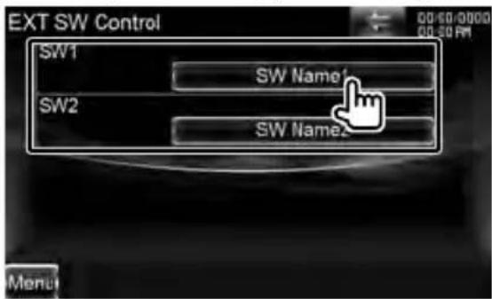 EXT SW Control SW1 SW Name1 SW2 SW Name2 Menu