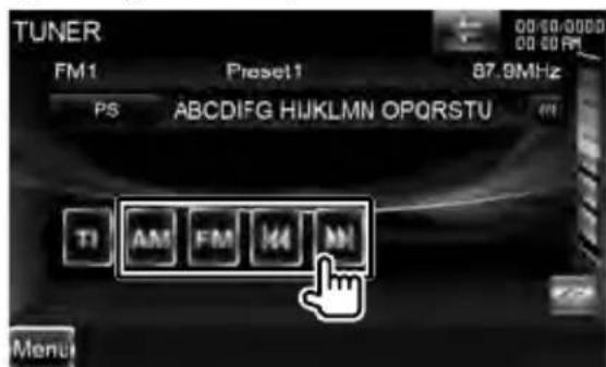 TUNER FM1 Preset1 87.9MHz PS ABCDIFG HIJKLMN OPQRSTU TI AM FM OK Menu