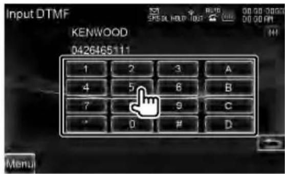Input DTMF KENWOOD 0426465111 1 2 3 A 4 5 6 B 7 9 C * 0 # D Menu