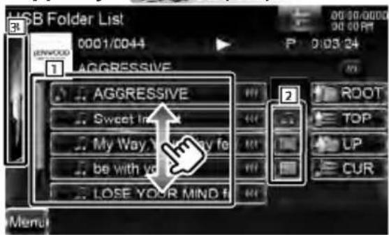 USB Folder List 0001/0044 P 0:03:24 1 AGGRESSIVE 2 ROOT TOP UP CUR 34 1 AGGRESSIVE Sweet In My Way A Way fe be with ve LOSE YOUR MIND fi Menu