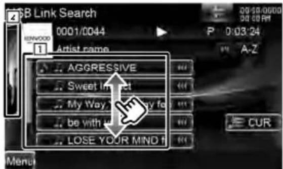 USB Link Search 0001/0044 MENVOOD Artist name 1 AGGRESSIVE Sweet Impact My Way be with LOSE YOUR MIND F A-Z CUR Menu