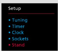 Setup • Tuning • Timer • Clock • Sockets • Stand
