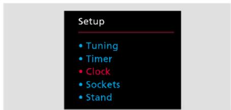 Setup • Tuning • Timer • Clock • Sockets • Stand