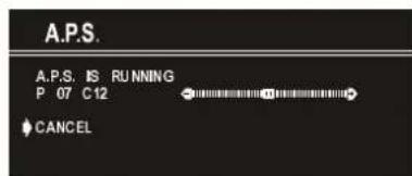 A.P.S. A.P.S. IS RUNNING P 07 C12 CANCEL